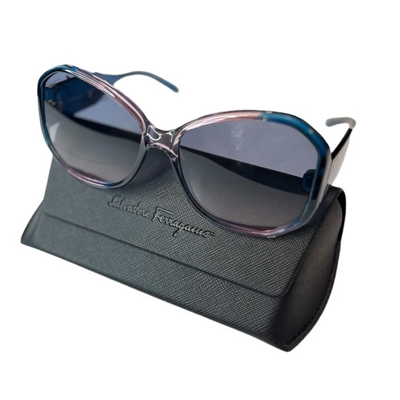 Salvatore Ferragamo Women’s SF942S Blue Antique Rose/Blue Gradient Sunglasses - Picture 3 of 11